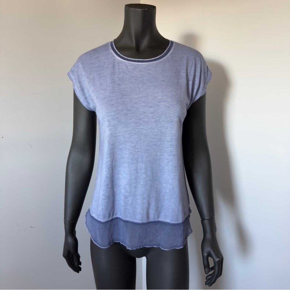 183. Dantelle Lavender Layered Hem T-Shirt Top Rayon Blend Turkey M